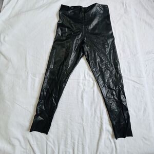 Joie Black Faux Leather High Rise Straight Leg Pants Pleather Women’s Size Large